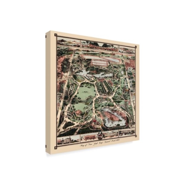 Vintage Lavoie 'Map Of Central Park 1860' Canvas Art,35x35